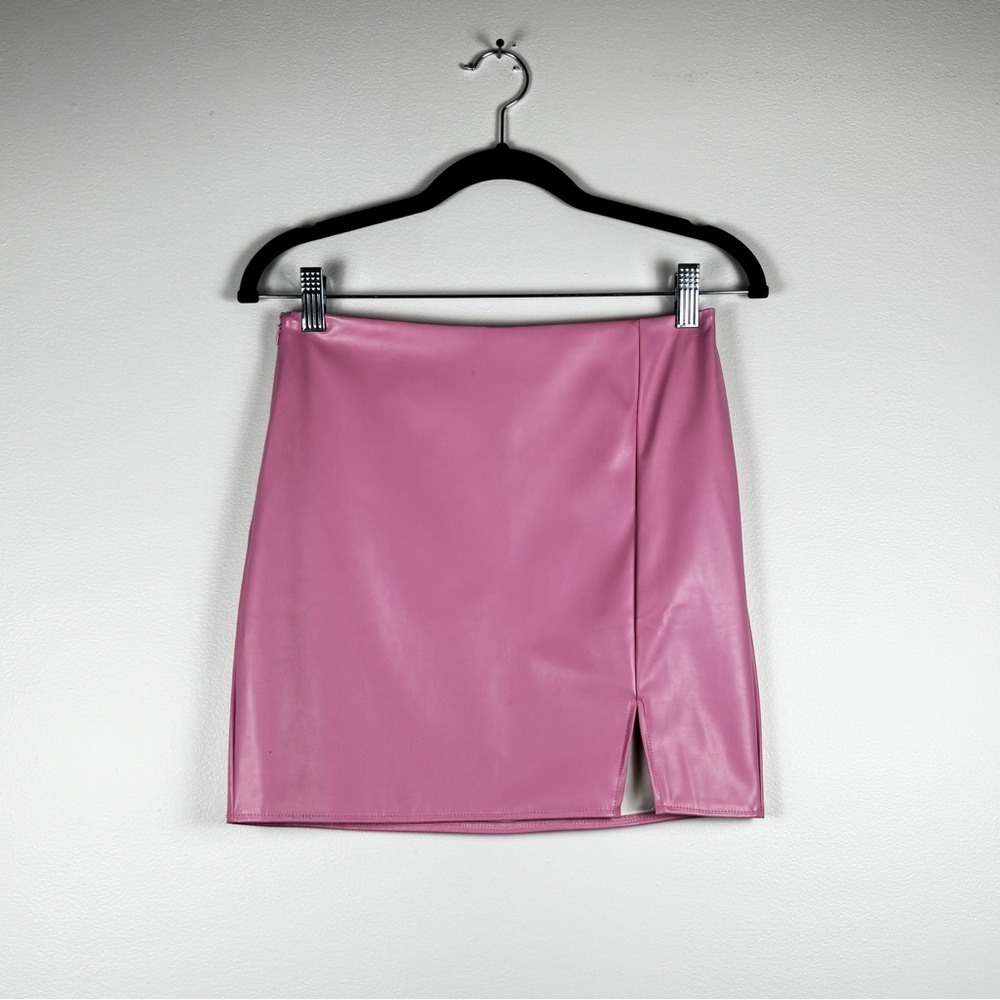 Faux Leather, Pleather Tight Barbiecore Skirt